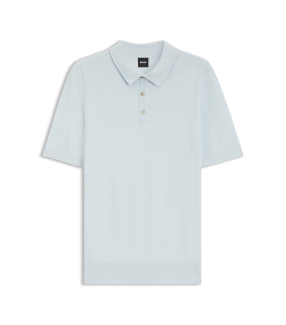 Regular-fit knit polo in structured fabric