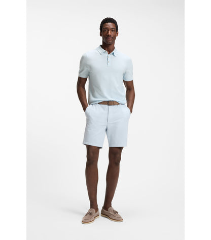 Regular-fit knit polo in structured fabric