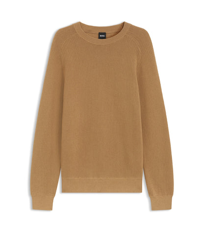 Knitted sweater in cotton and virgin wool