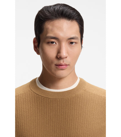 Knitted sweater in cotton and virgin wool