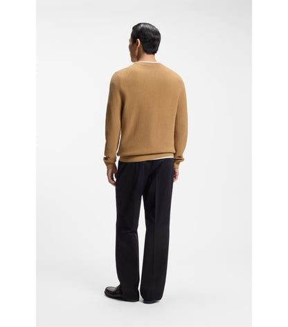 Knitted sweater in cotton and virgin wool