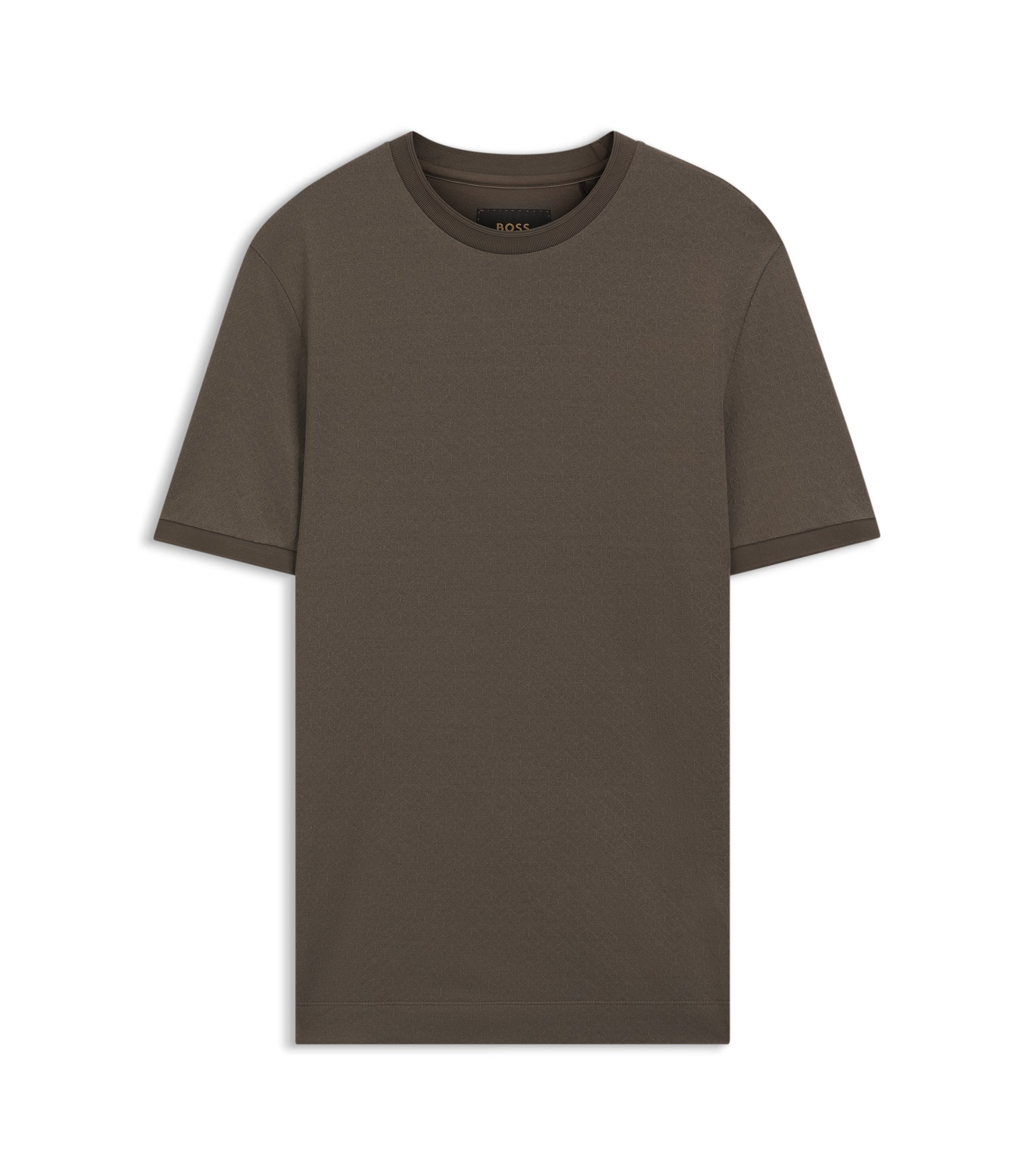 Regular-fit T-shirt in cotton-silk jacquard
