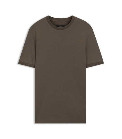 Regular-fit T-shirt in cotton-silk jacquard