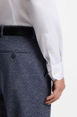 BOSS ONE Slim-fit shirt in wrinkle-resistant Oxford cotton