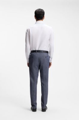 BOSS ONE Slim-fit shirt in wrinkle-resistant Oxford cotton