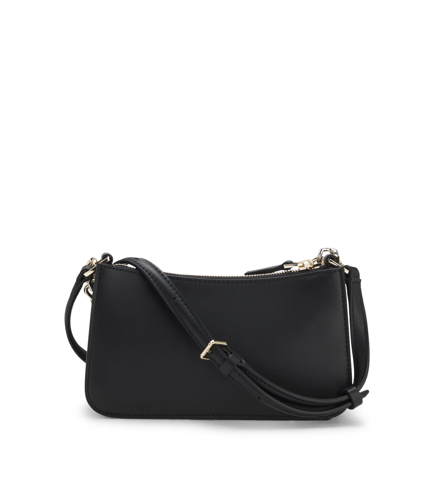 Faux-leather crossbody bag with decorative chain