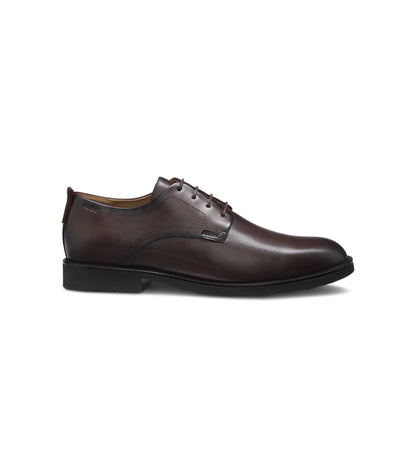 Leather Derby shoes with embossed logo