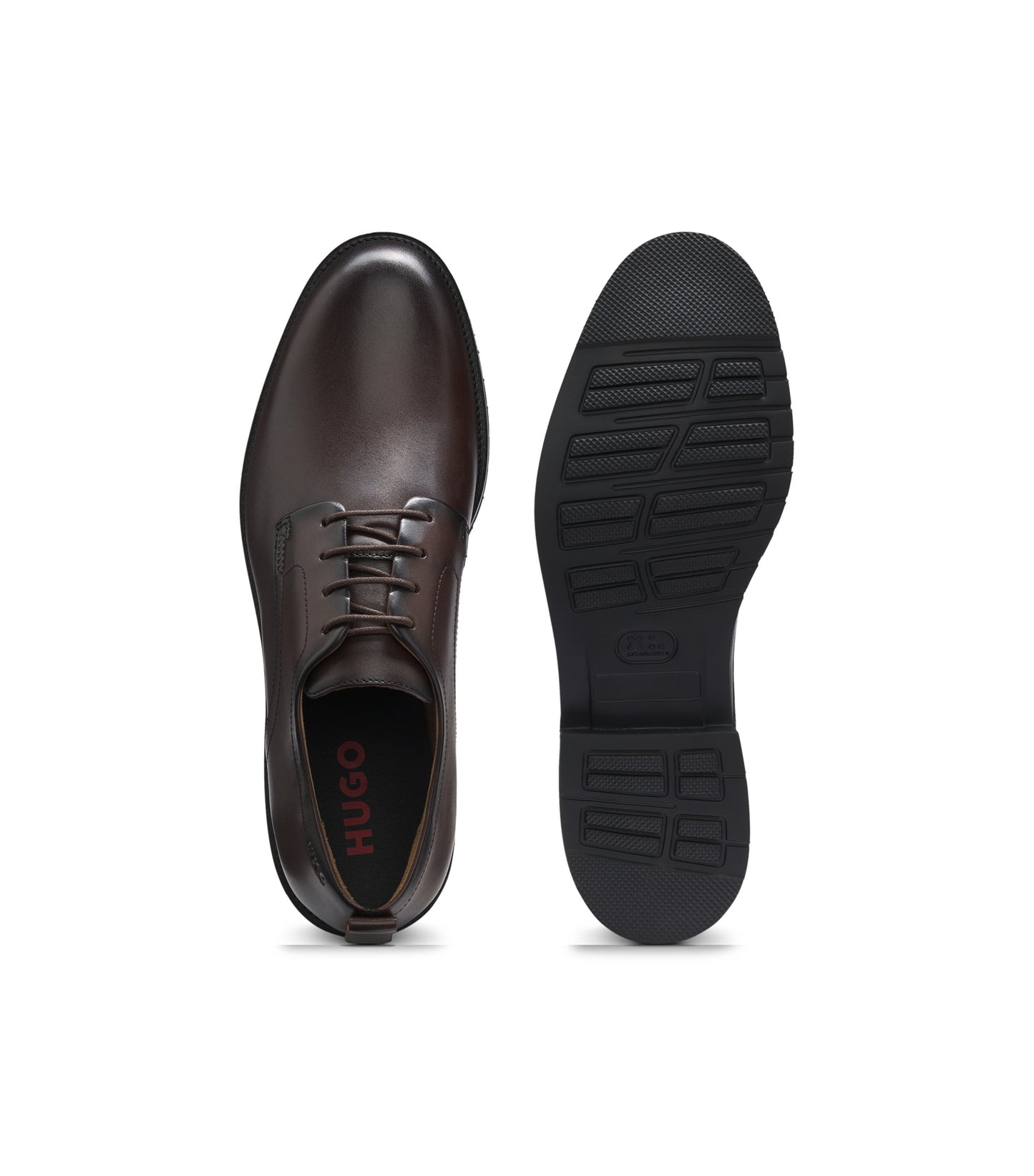 Leather Derby shoes with embossed logo
