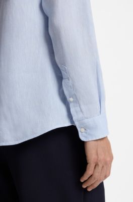 Regular-fit shirt in washed linen