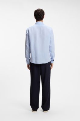 Regular-fit shirt in washed linen