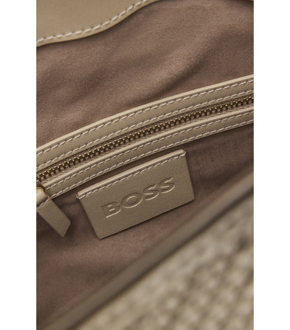 Woven shoulder bag with Double B monogram
