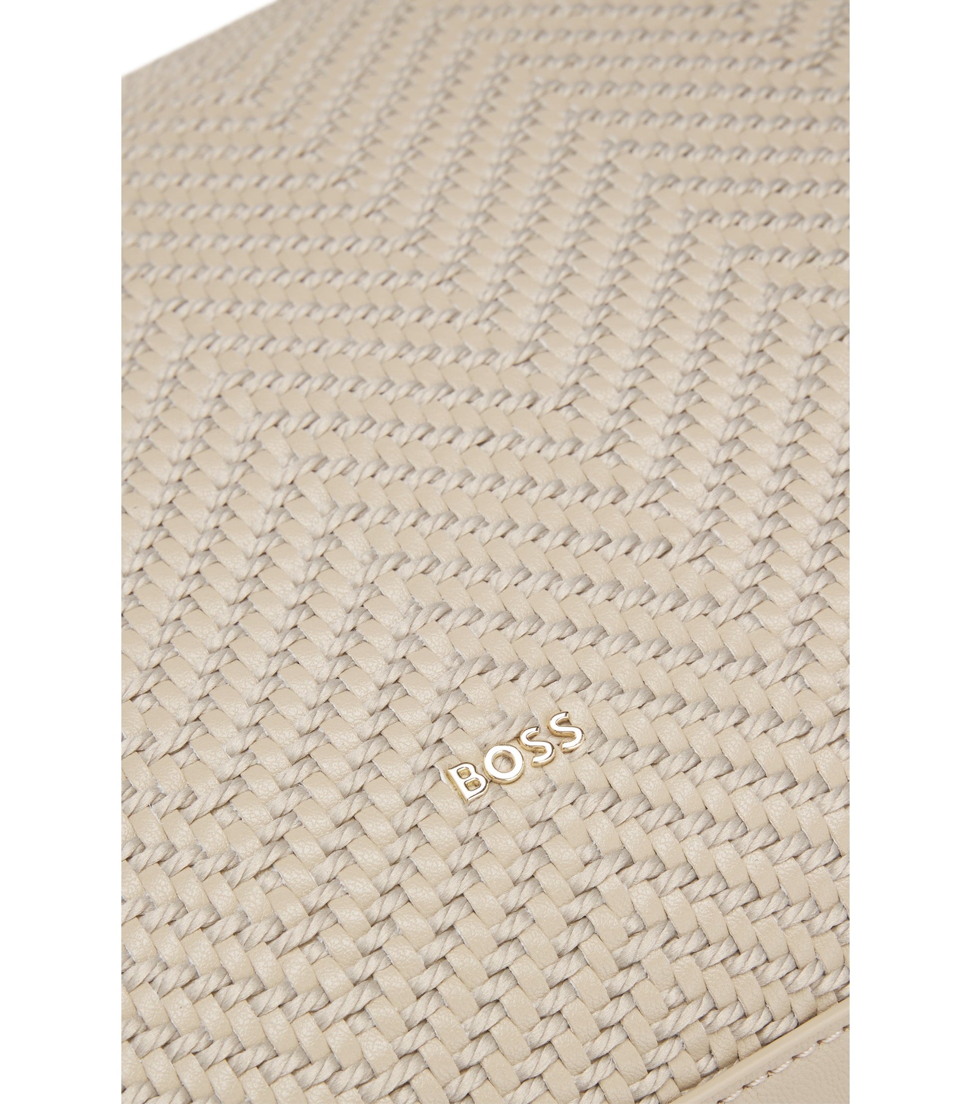 Woven shoulder bag with Double B monogram