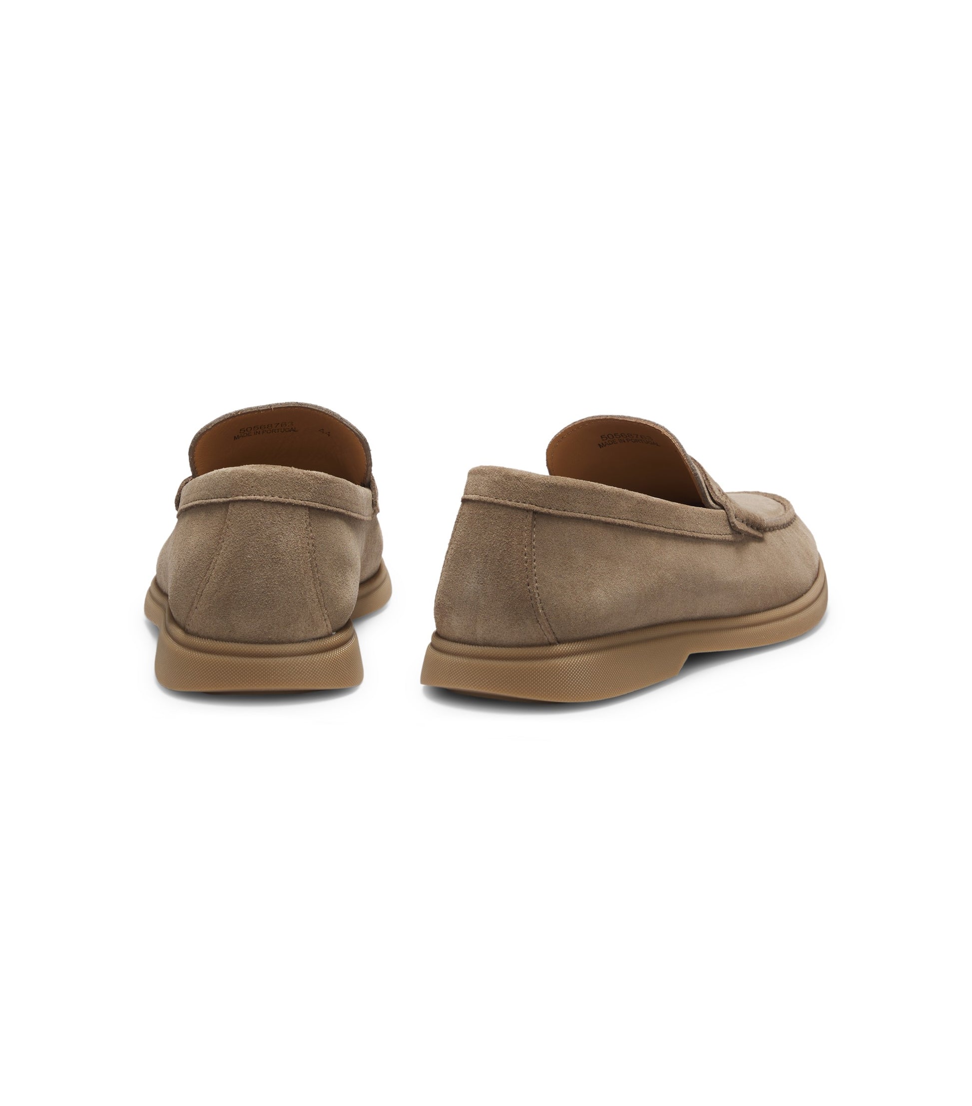 Suede loafers with logo penny trim
