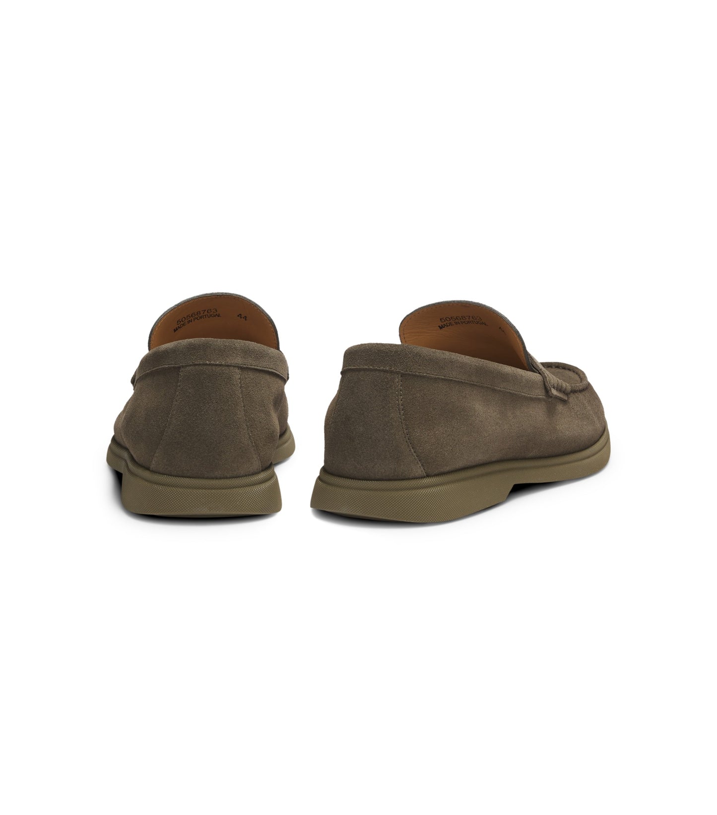 Suede loafers with logo penny trim