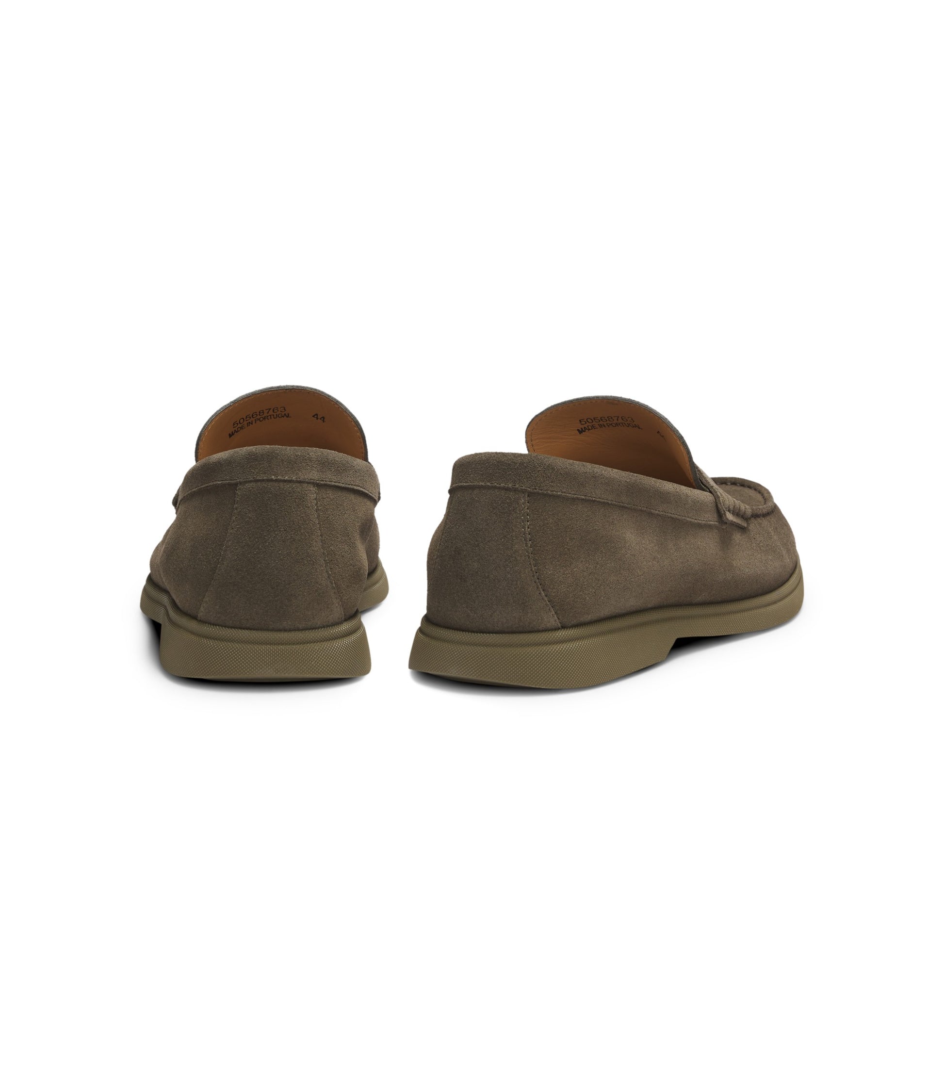 Suede loafers with logo penny trim