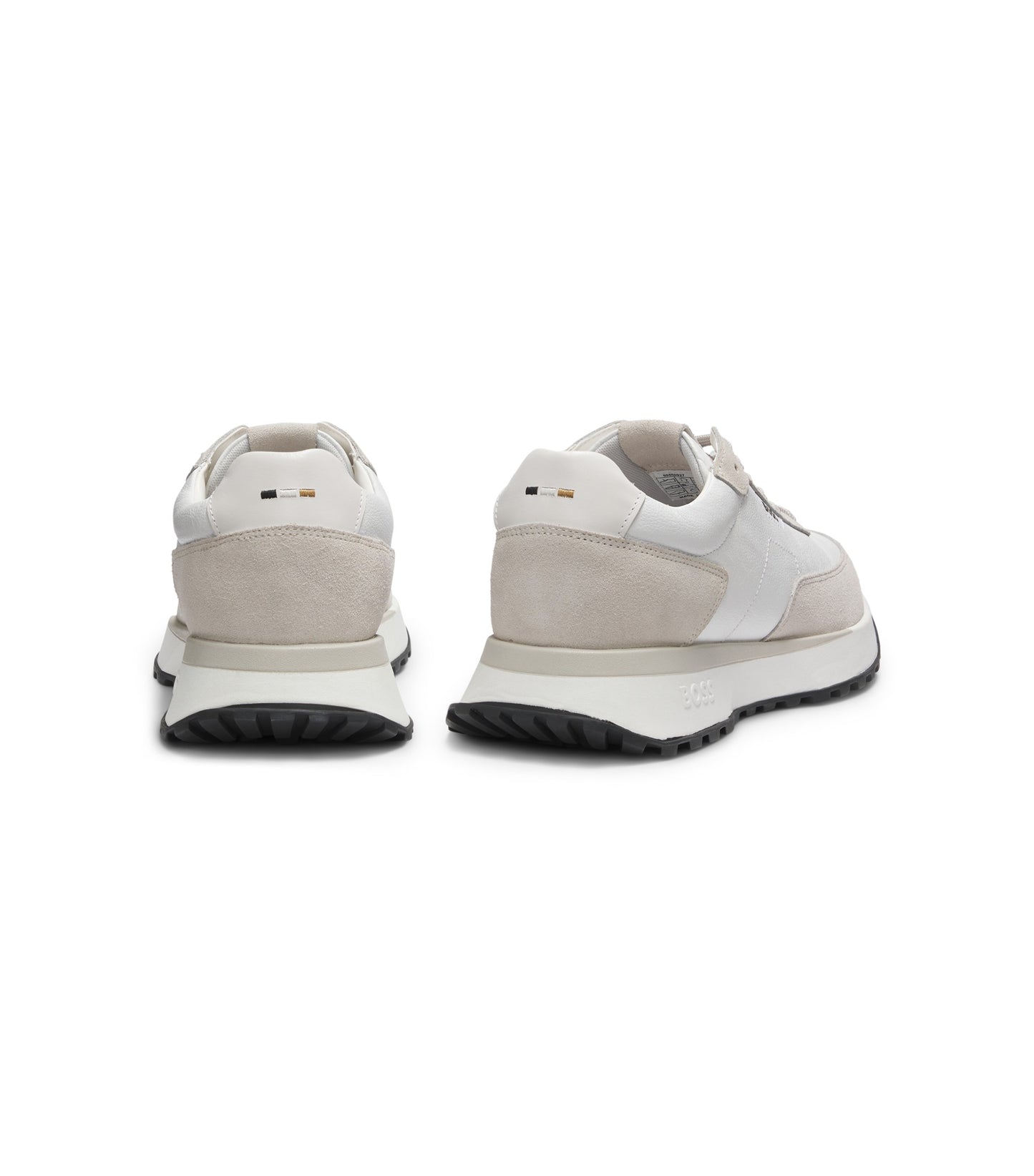 Leather trainers with side-panel logo