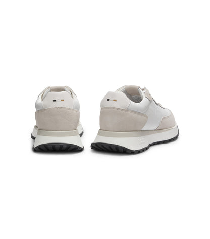 Leather trainers with side-panel logo