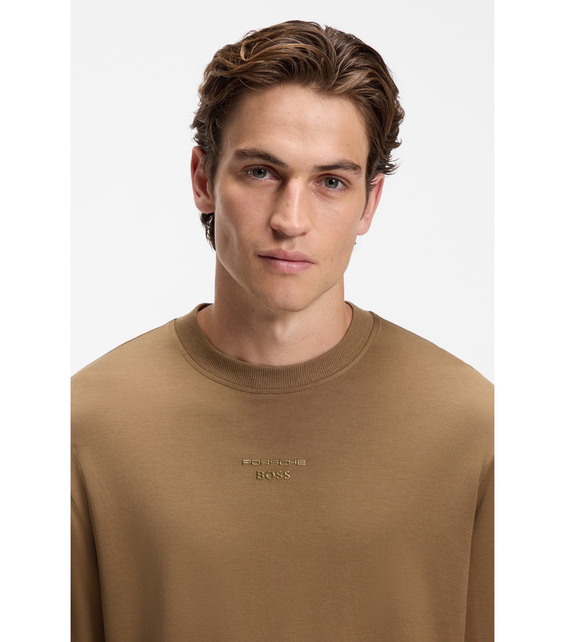 Porsche x BOSS long-sleeved T-shirt with gloss logo