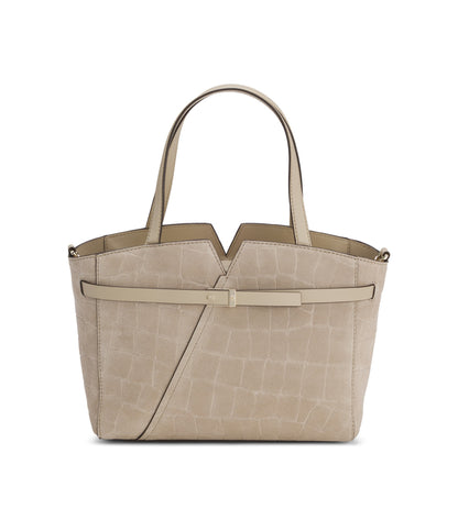 BOSS Revers printed-suede tote bag with belt detail