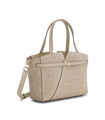 BOSS Revers printed-suede tote bag with belt detail
