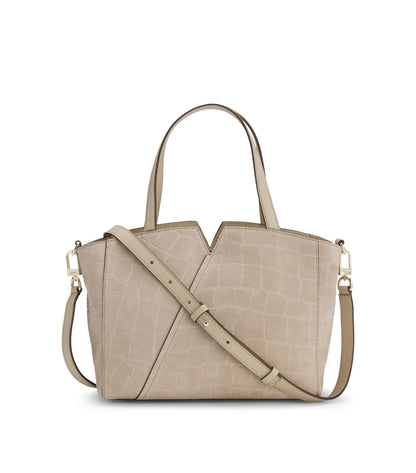 BOSS Revers printed-suede tote bag with belt detail