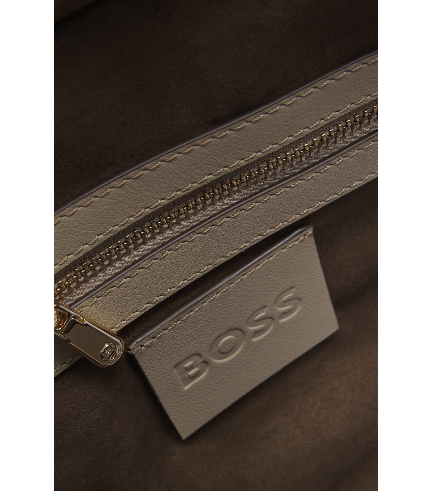 BOSS Revers printed-suede tote bag with belt detail