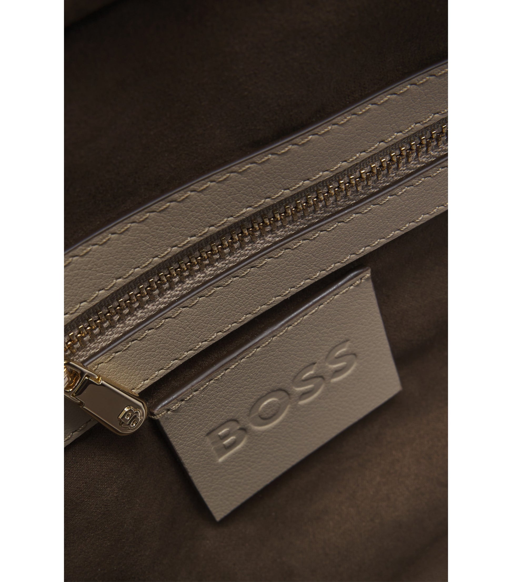 BOSS Revers printed-suede tote bag with belt detail
