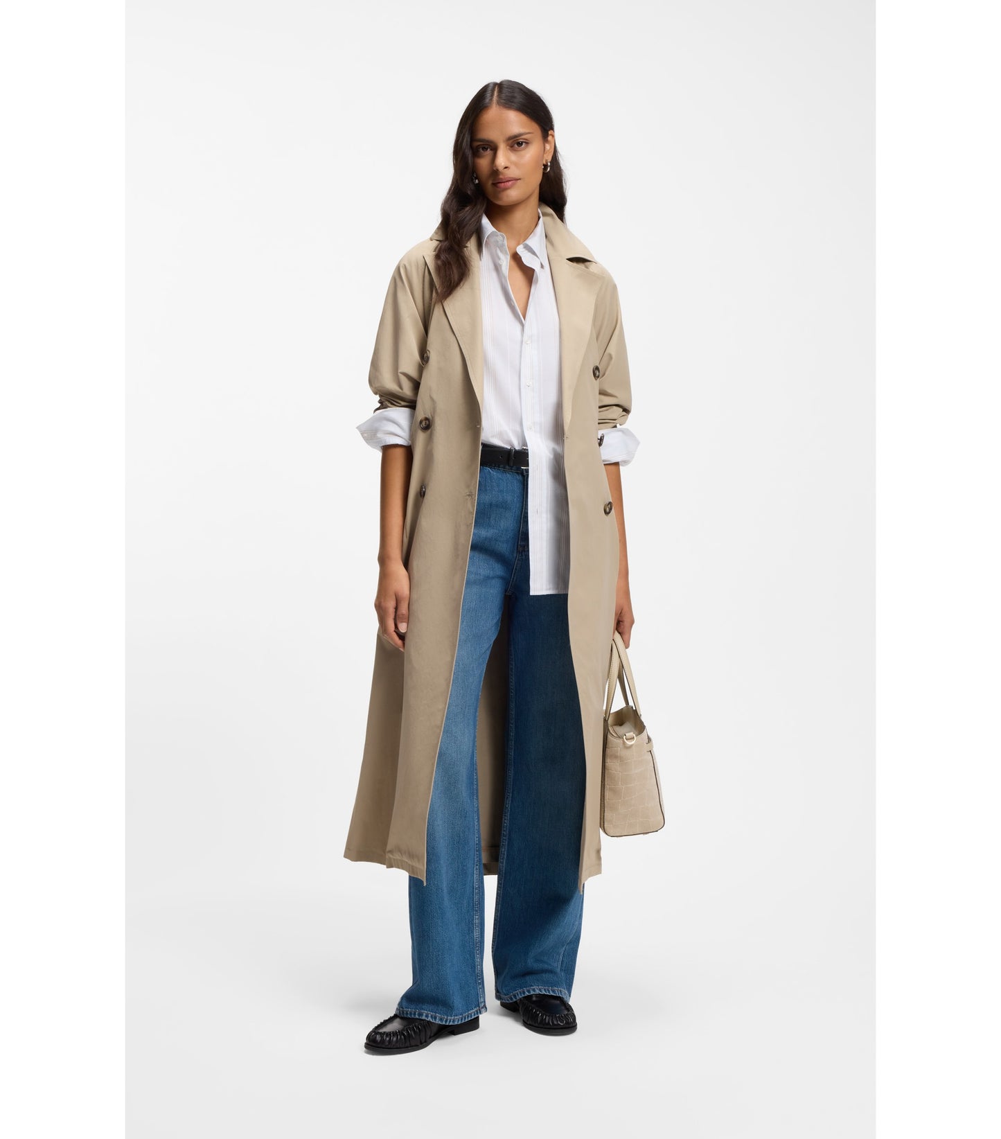 BOSS Revers printed-suede tote bag with belt detail