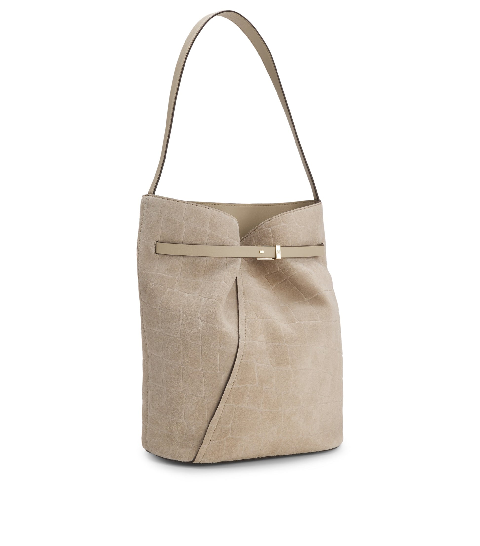 Sleek leather shoulder bag with smooth finish