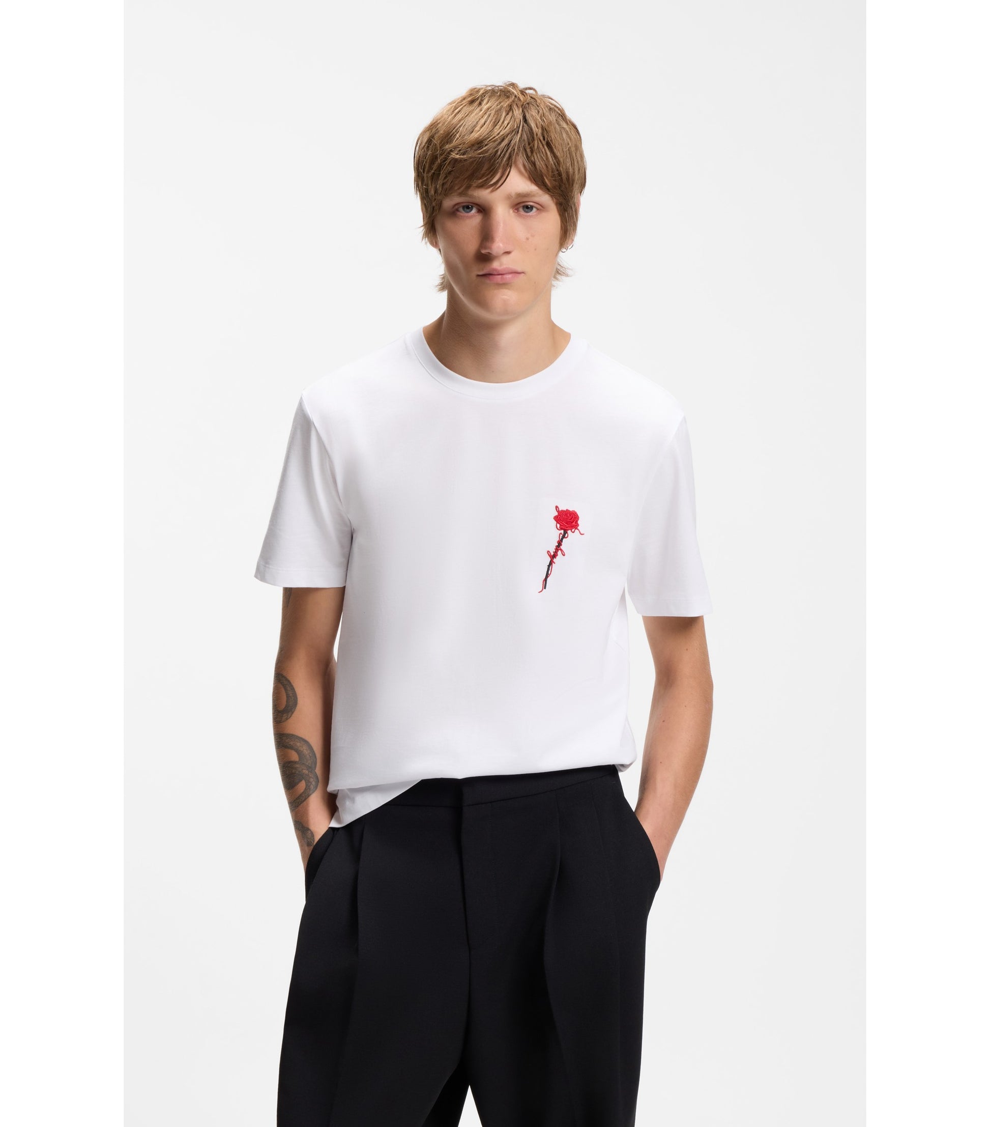 Cotton T-shirt with logo artwork