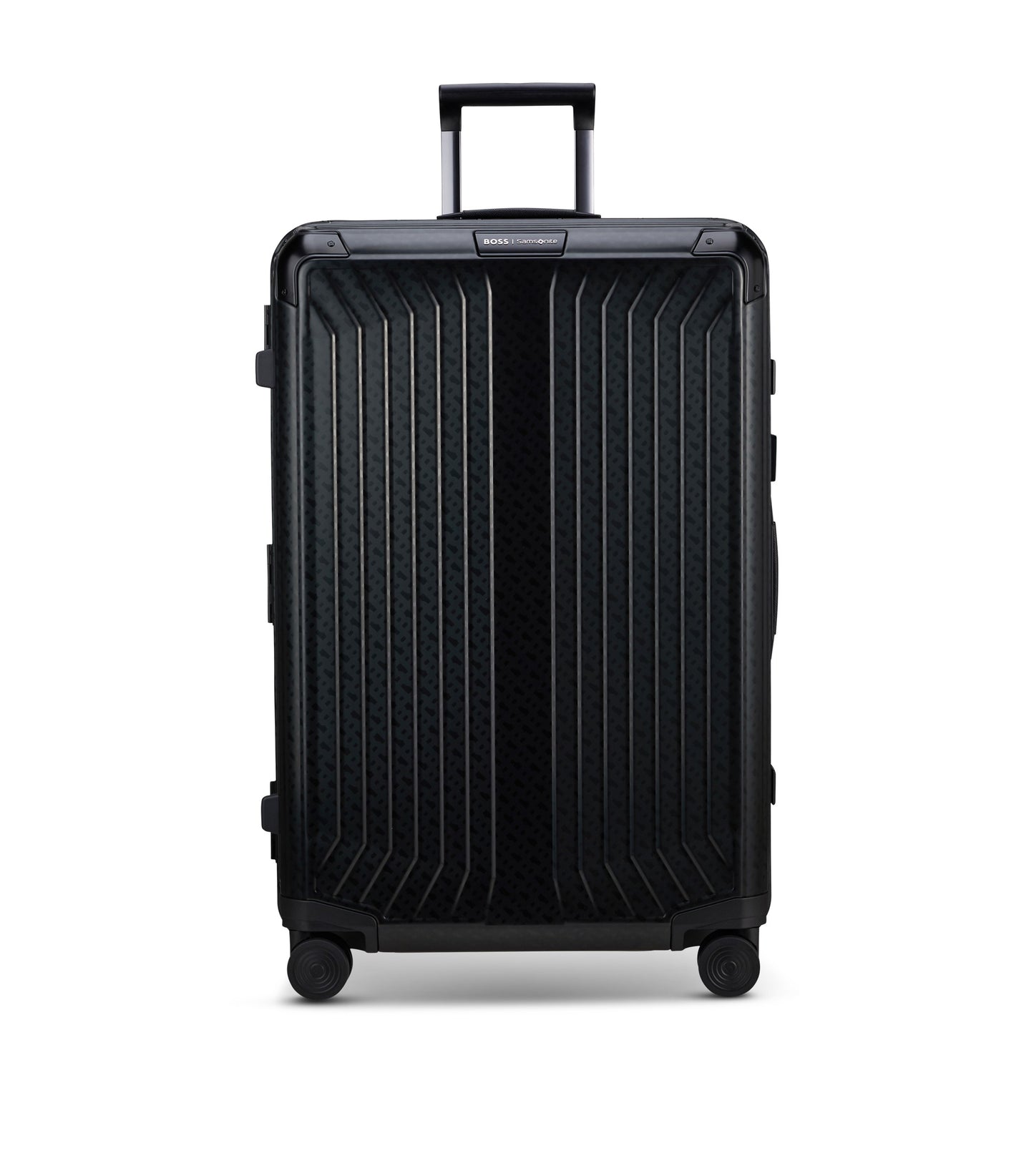 BOSS | Samsonite anodised-aluminium check-in suitcase with monograms