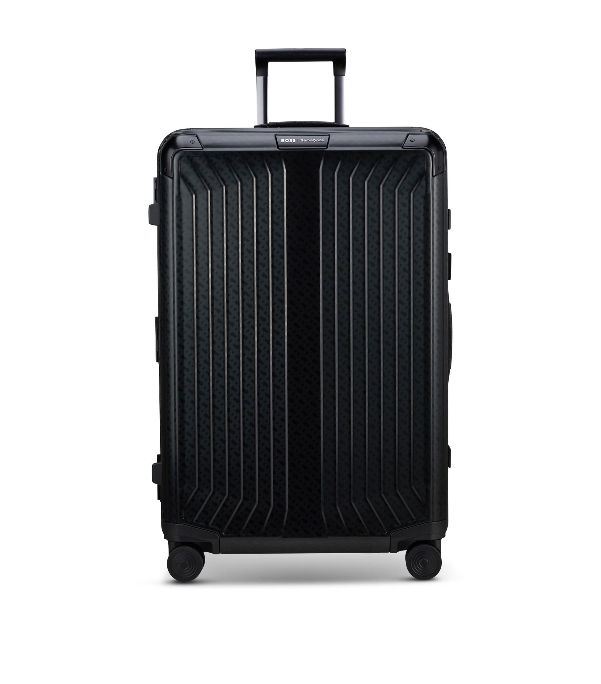 BOSS | Samsonite anodised-aluminium check-in suitcase with monograms
