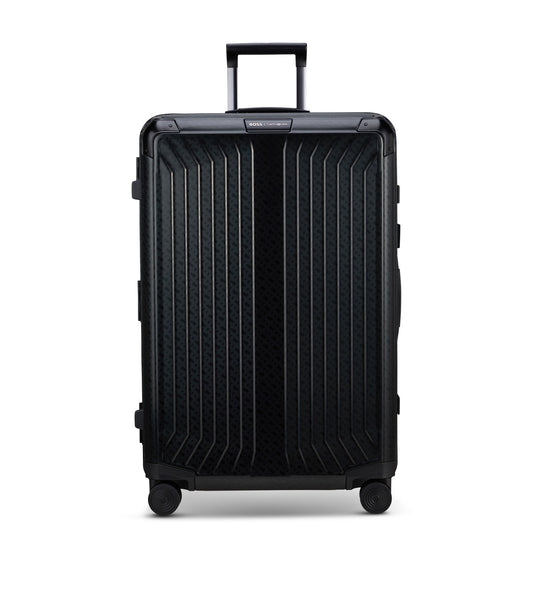 BOSS | Samsonite anodised-aluminium check-in suitcase with monograms