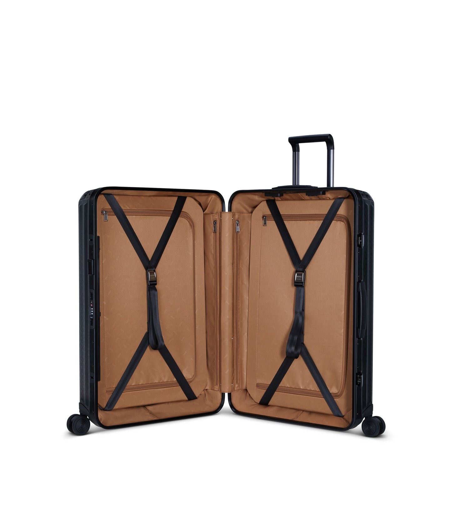 BOSS | Samsonite anodised-aluminium check-in suitcase with monograms