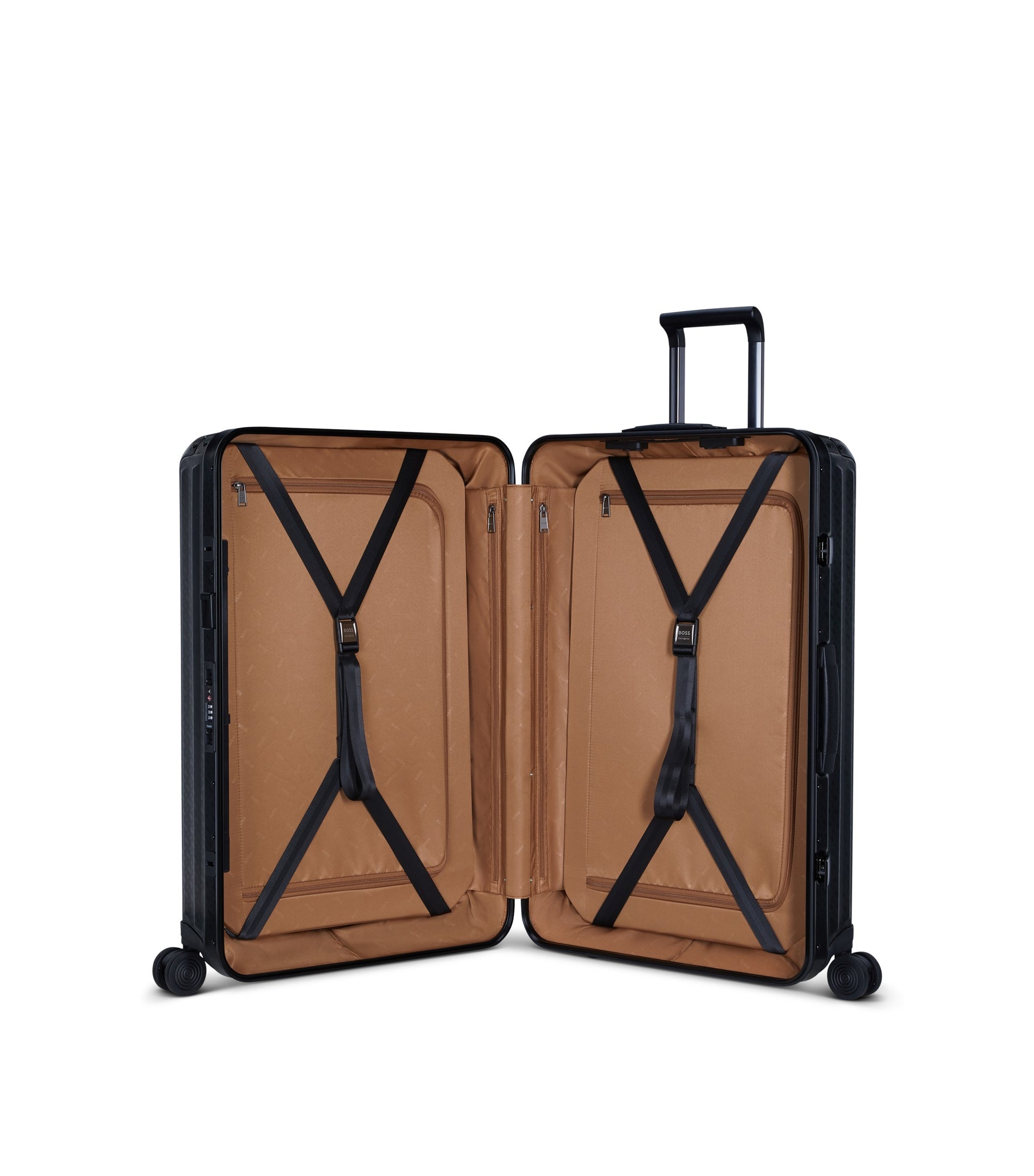 BOSS | Samsonite anodised-aluminium check-in suitcase with monograms