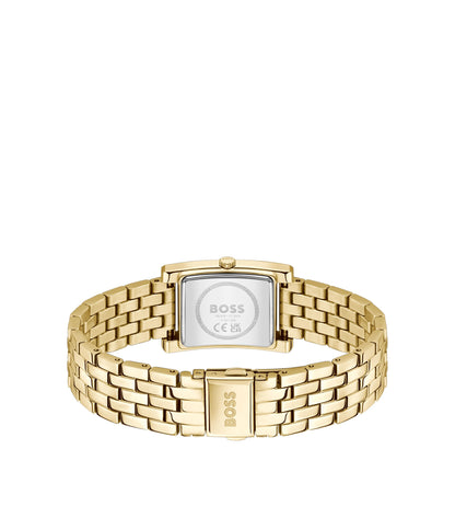 LUCY QTM Gold-tone watch with green dial