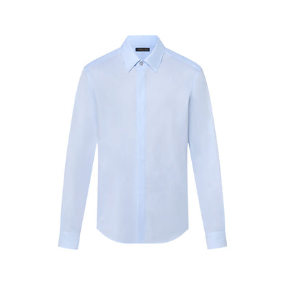 LV Blason Printed Cotton Long-Sleeved Oxford Shirt