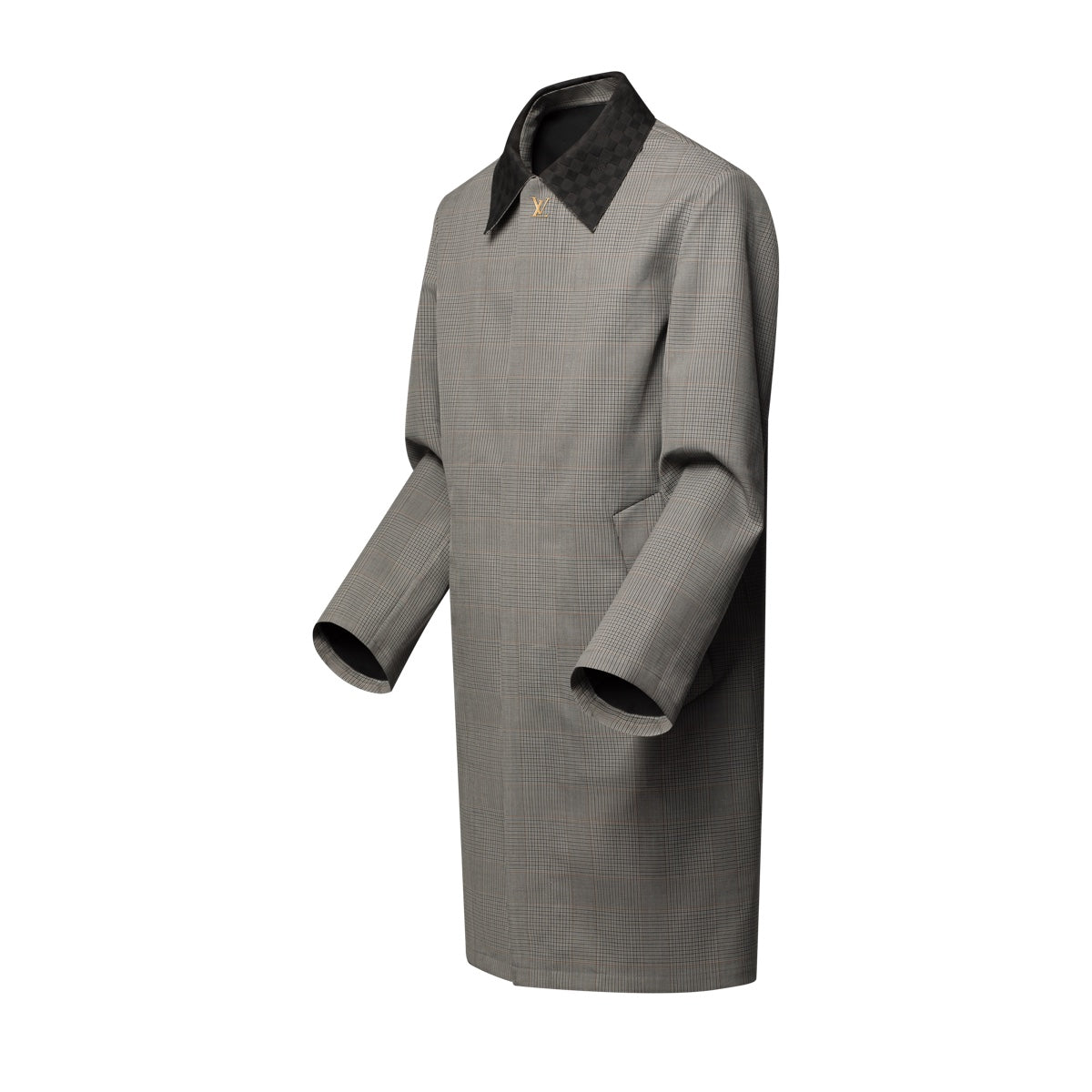 Raincoat With Damier Suede Collar