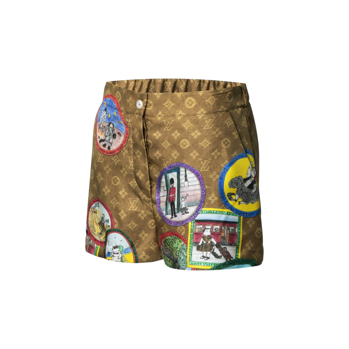 Monogram Cat Stamp Shorts