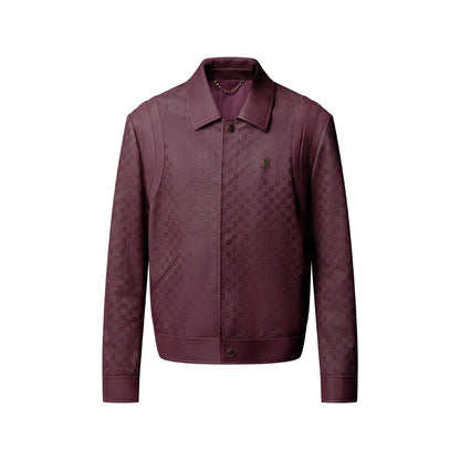 Embossed Damier Leather Blouson
