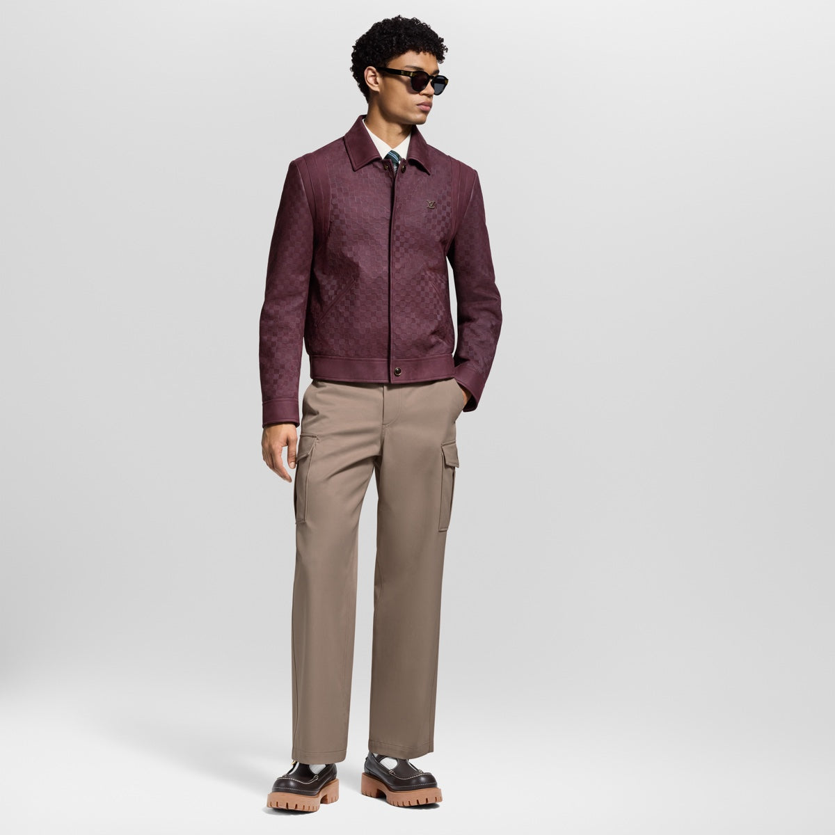 Embossed Damier Leather Blouson