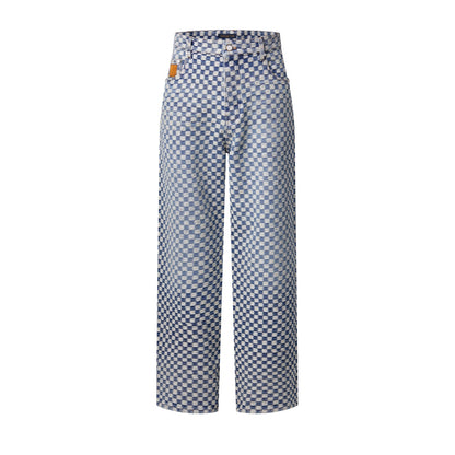 Damier Wide Leg Jeans