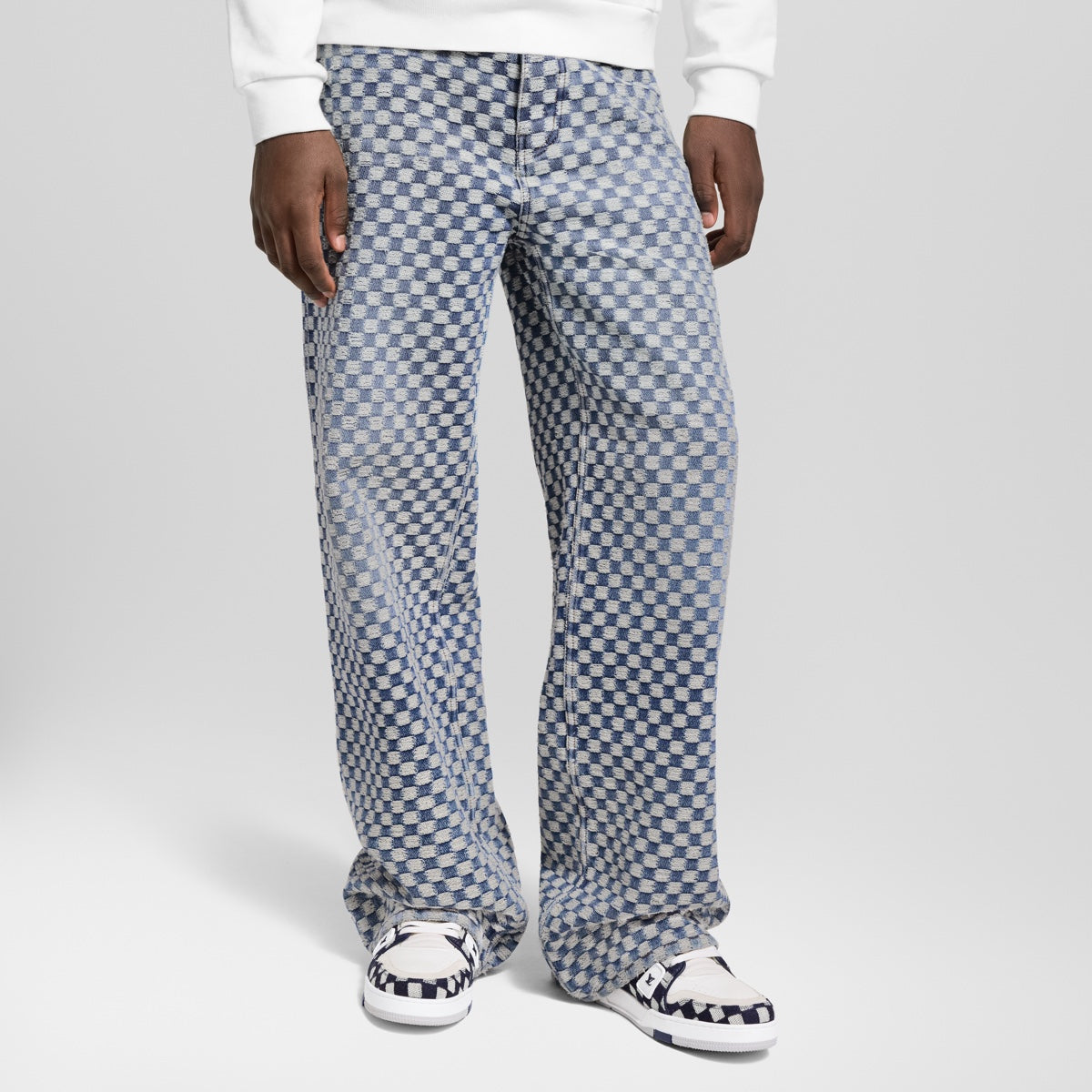Damier Wide Leg Jeans