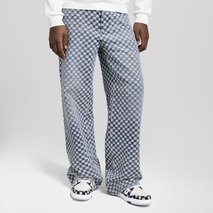 Damier Wide Leg Jeans