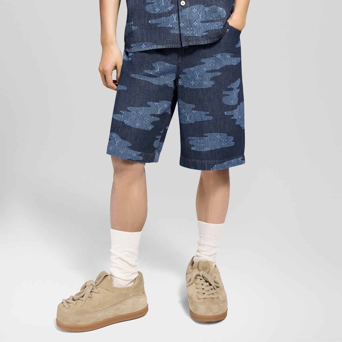 Monogram Chambray Shorts
