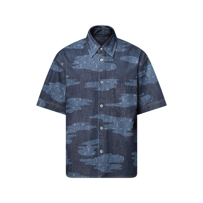 Monogram Short-Sleeved Chambray Shirt