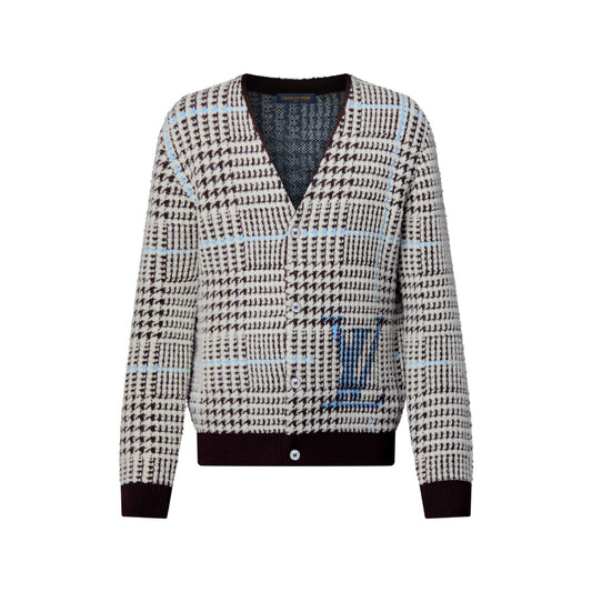 Textured Plaid Cardigan