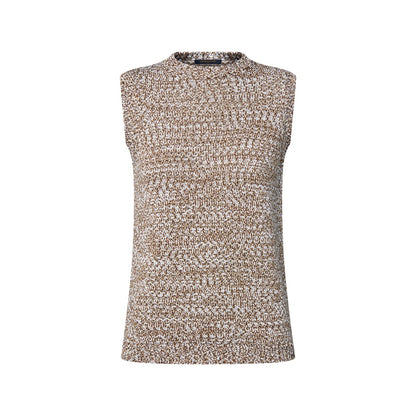 Sleeveless Tweed Knit Jumper