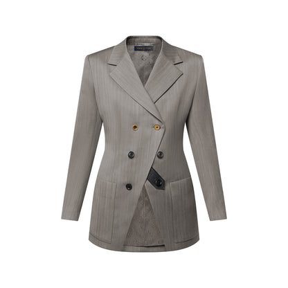 Asymmetrical Double-Breasted Blazer