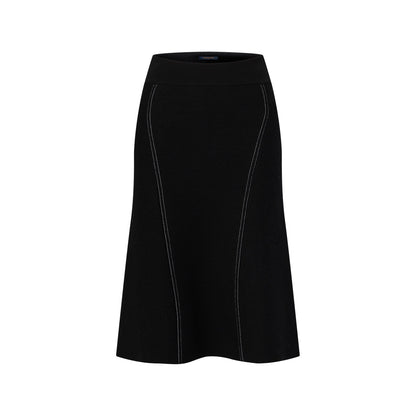 Denim-Effect Knit Skirt